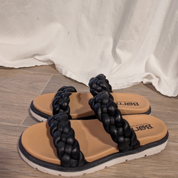 Born Shoes - Born Black Braided Women's Sandals Size 8